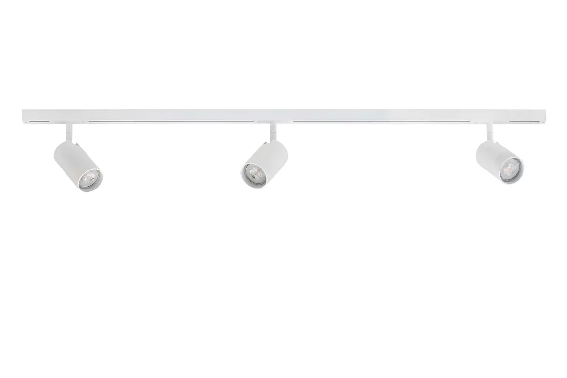 Designline Tube komplett 1,9 meter spotskinne med 3 spotter GU10 - Hvit
