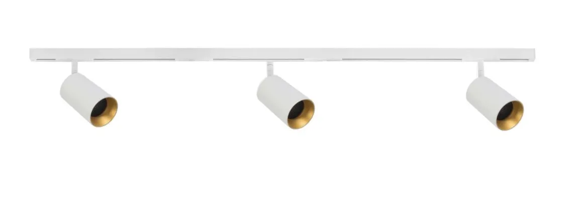 Designline Tube Pro komplett 1,9 meter spotskinne med 3 spotter GU10 - Hvit