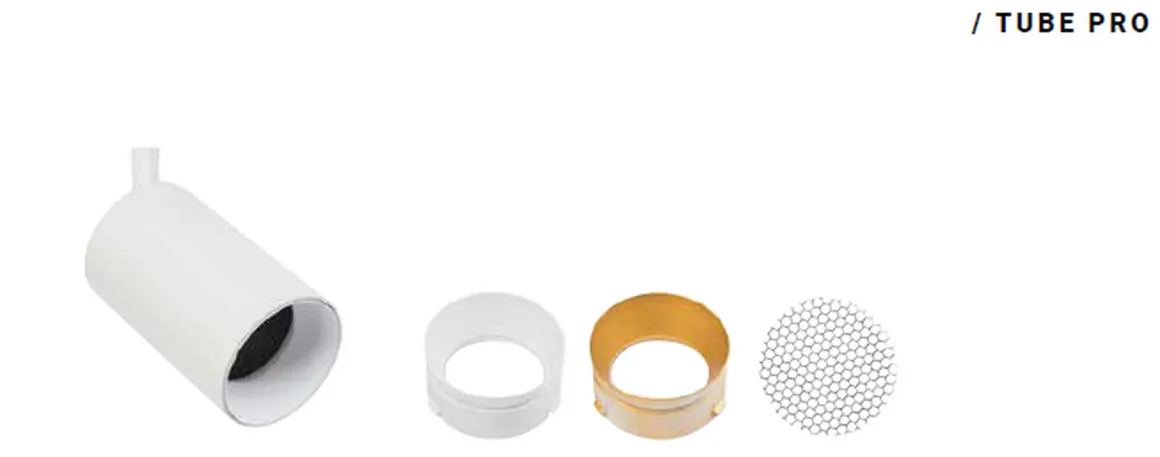 Designline Tube Pro komplett 1,9 meter spotskinne med 3 spotter GU10 - Hvit