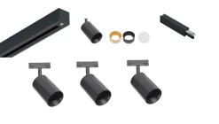 Designline Tube Pro komplett 1.9 meter spotskinne med 3 spotter GU10 - Svart