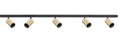 Designline Tube Pro komplett 1.9 meter spotskinne med 5 spotter GU10 - Svart/Messing