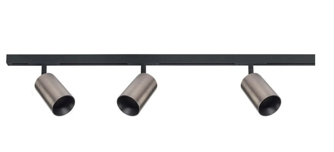 Designline Tube Pro komplett 1 meter spotskinne med 3 spotter GU10 - Svart/Titanium
