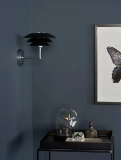 DL20 vegglampe - Krom/Svart