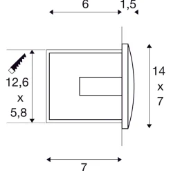 Downunder M innfelt vegglampe utendørs 4W 3000 Kelvin IP55