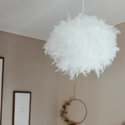 Dun takpendel 40 cm - Hvit