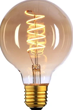 Edison globe amber spiral E27 6W LED 125mm - 3 step dim