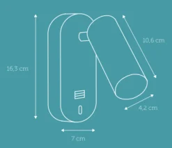 Ego vegglampe dimbar m/ USB - Svart