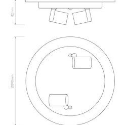 Elba Square 350 taklampe