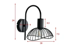 Elsa buet vegglampe - Svart