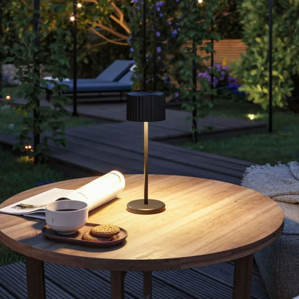 Else bordlampe oppladbar via USB eller solcelle 2700 Kelvin IP44