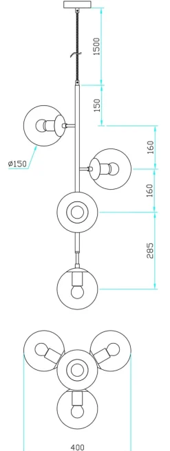 Emrik takpendel vertikal uten kupler - Messing