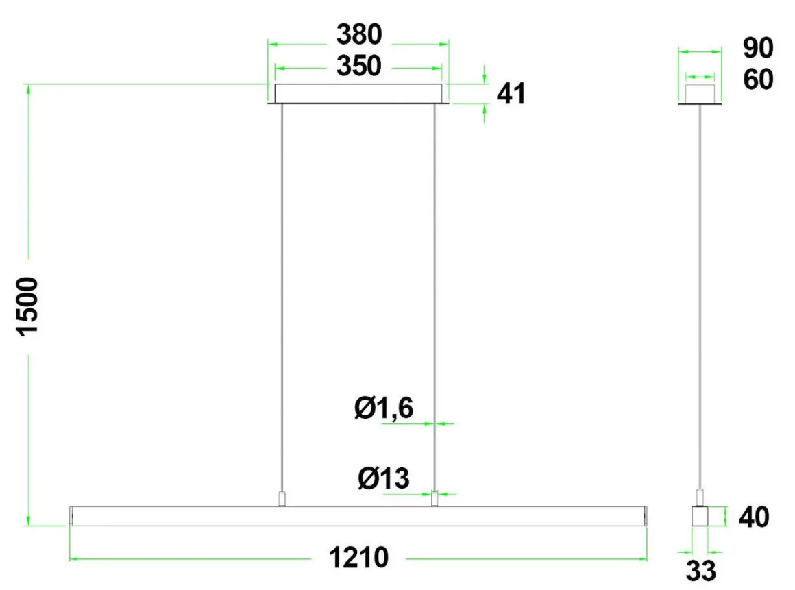 Era 1200 takpendel 22W 2700 Kelvin RA90 dimbar