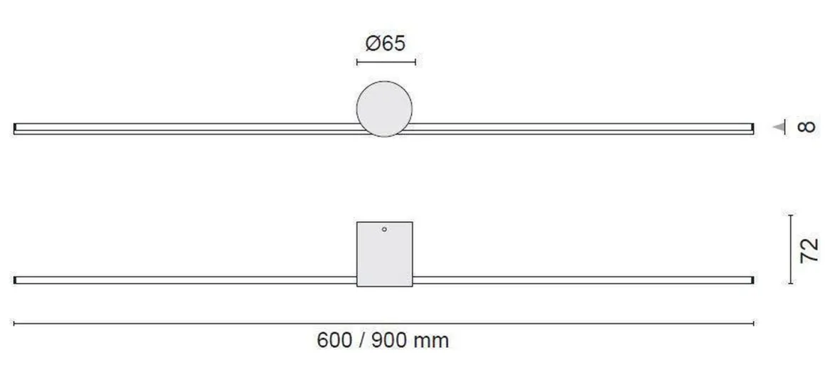 Eros 600 vegglampe IP44 dimbar - Hvit