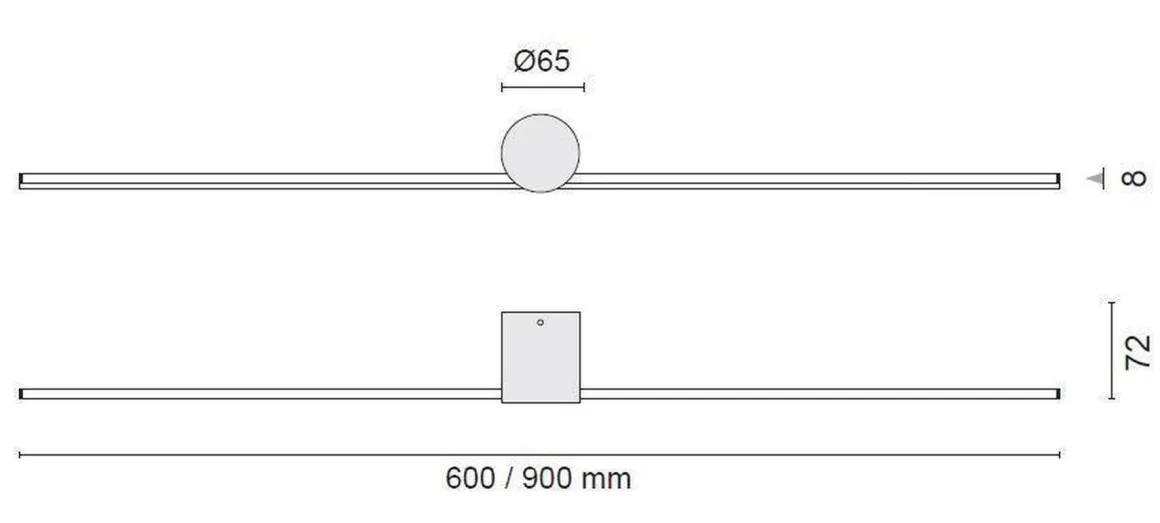 Eros 900 vegglampe IP44 dimbar - Svart