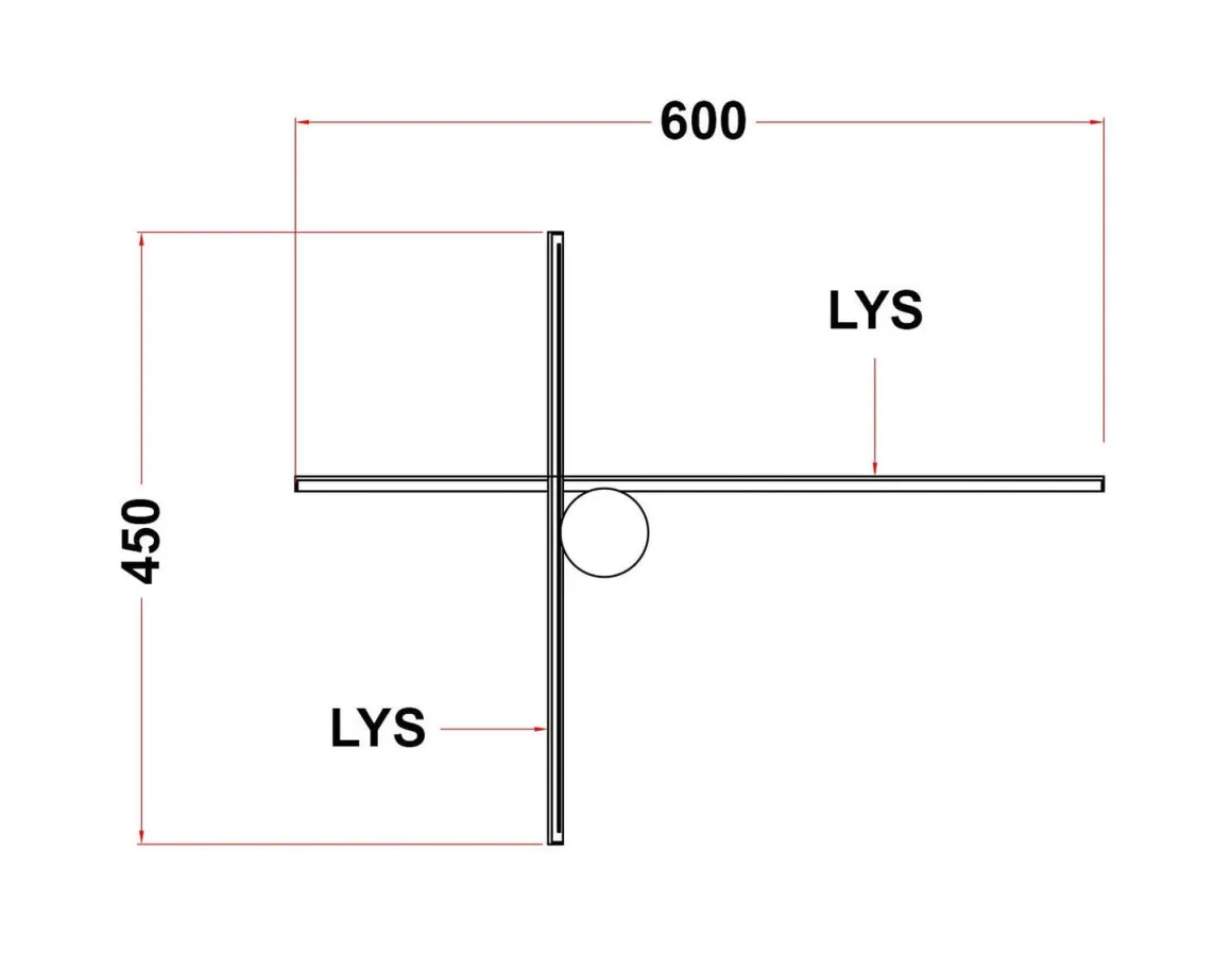 Eros Novata 600 10W 2700 Kelvin IP44 - Venstre modell