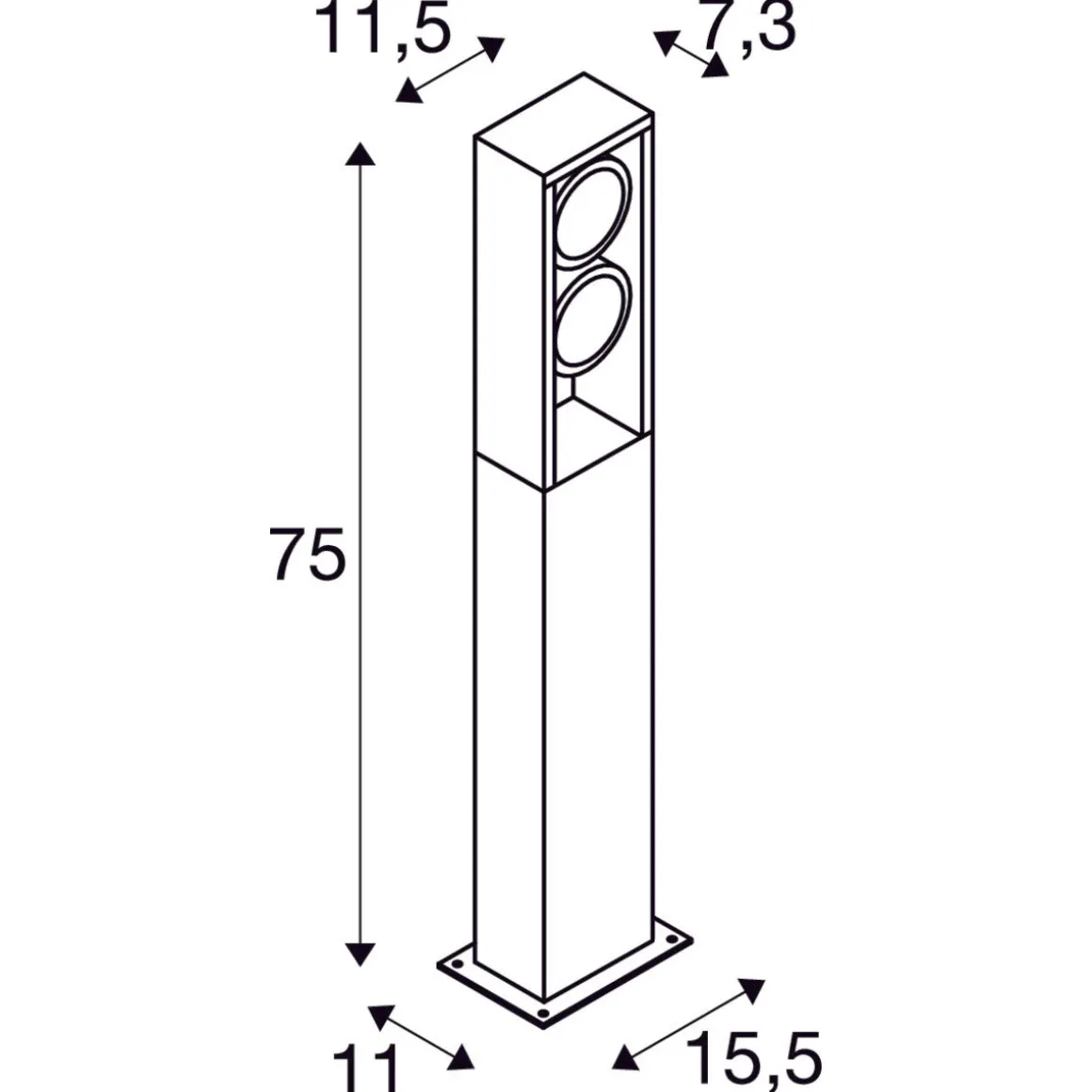 Eskina pullert 75 cm IP65 27W 3000/4000 Kelvin