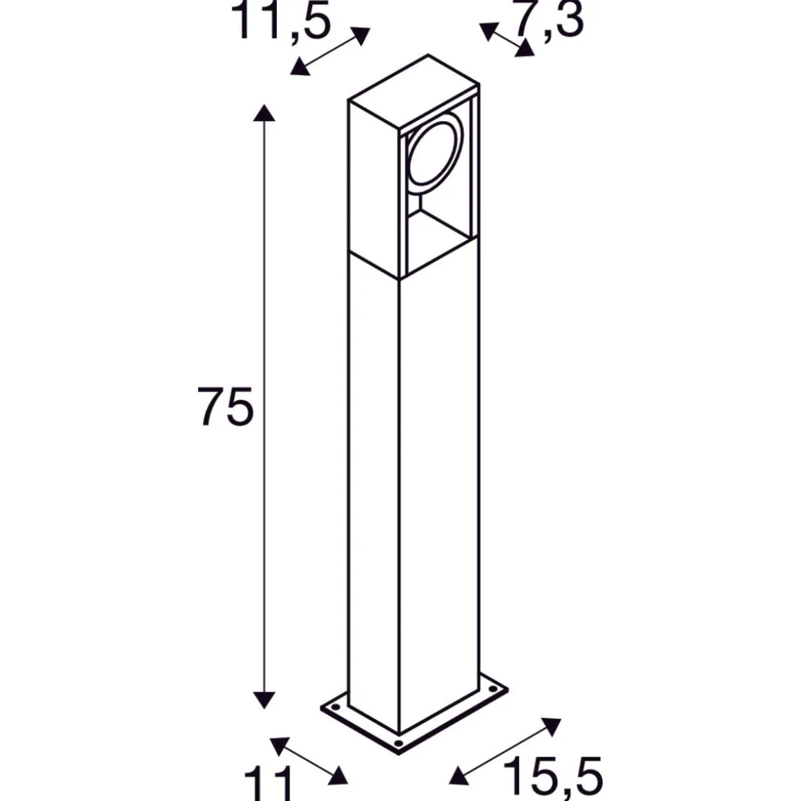 Eskina pullert 75 cm 15W 3000/4000 Kelvin IP65