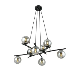 Essa takpendel 8-lys - Svart/Røykfarget