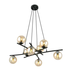 Essa takpendel 8-lys - Svart/Amberfarget