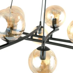 Essa takpendel 8-lys - Svart/Amberfarget