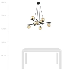 Essa takpendel 8-lys - Svart/Amberfarget