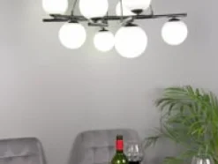 Essa takpendel 8-lys - Svart/Amberfarget