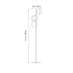 Estelle gulvlampe 141 cm - Opal/Messingfarget