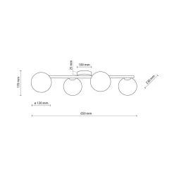 Estera wood taklampe 4-lys