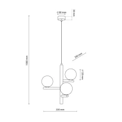 Estera wood takpendel 3-lys