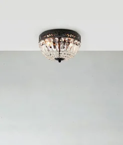 Etienne taklampe 25 cm - Svart/Klar - Svart / Krystall