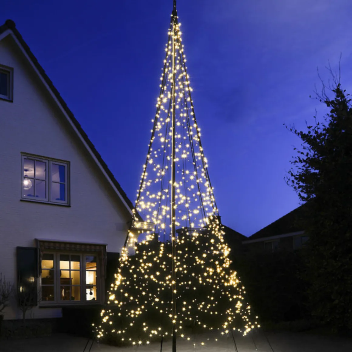 Fairybell 6 flaggstang julebelysning - 1200 LEDlys