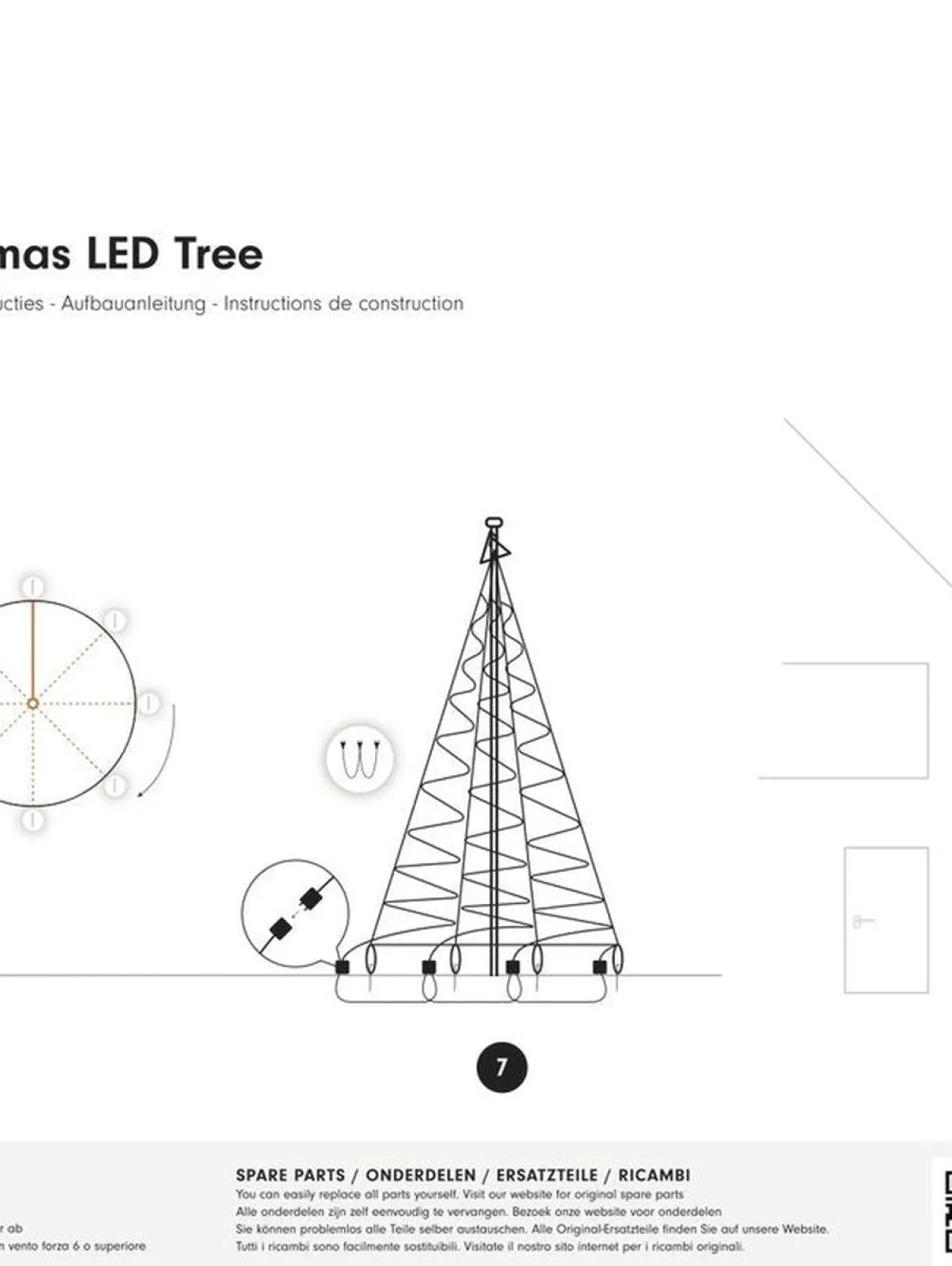 Fairybell 6 flaggstang julebelysning - 1200 LEDlys