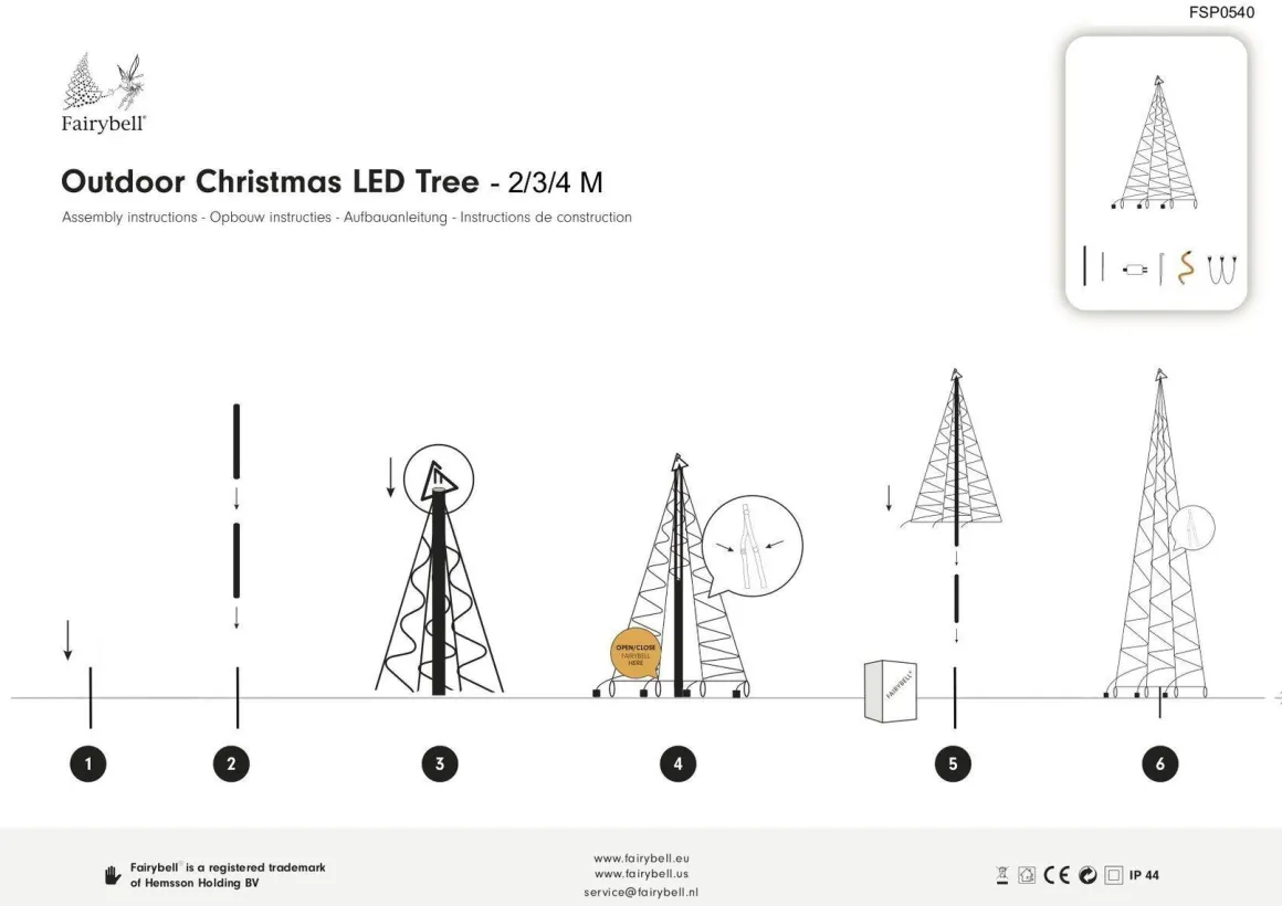 Fairybell 4 meter belysning med stang 640 LED IP44 utendørs