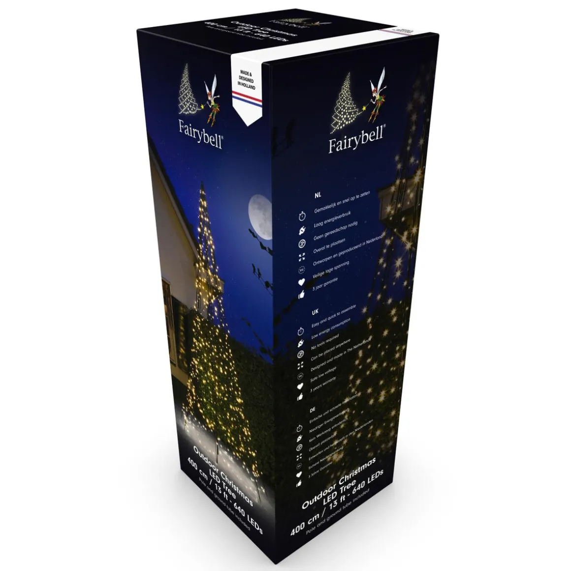 Fairybell 4 meter belysning med stang 640 LED IP44 utendørs