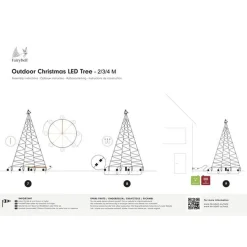 Fairybell 2 meter belysning med stang 300 LED IP44 utendørs