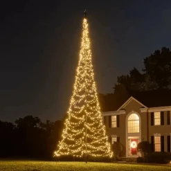 Fairybell 8M flaggstang julebelysning - 1500 LEDlys - med twinkle