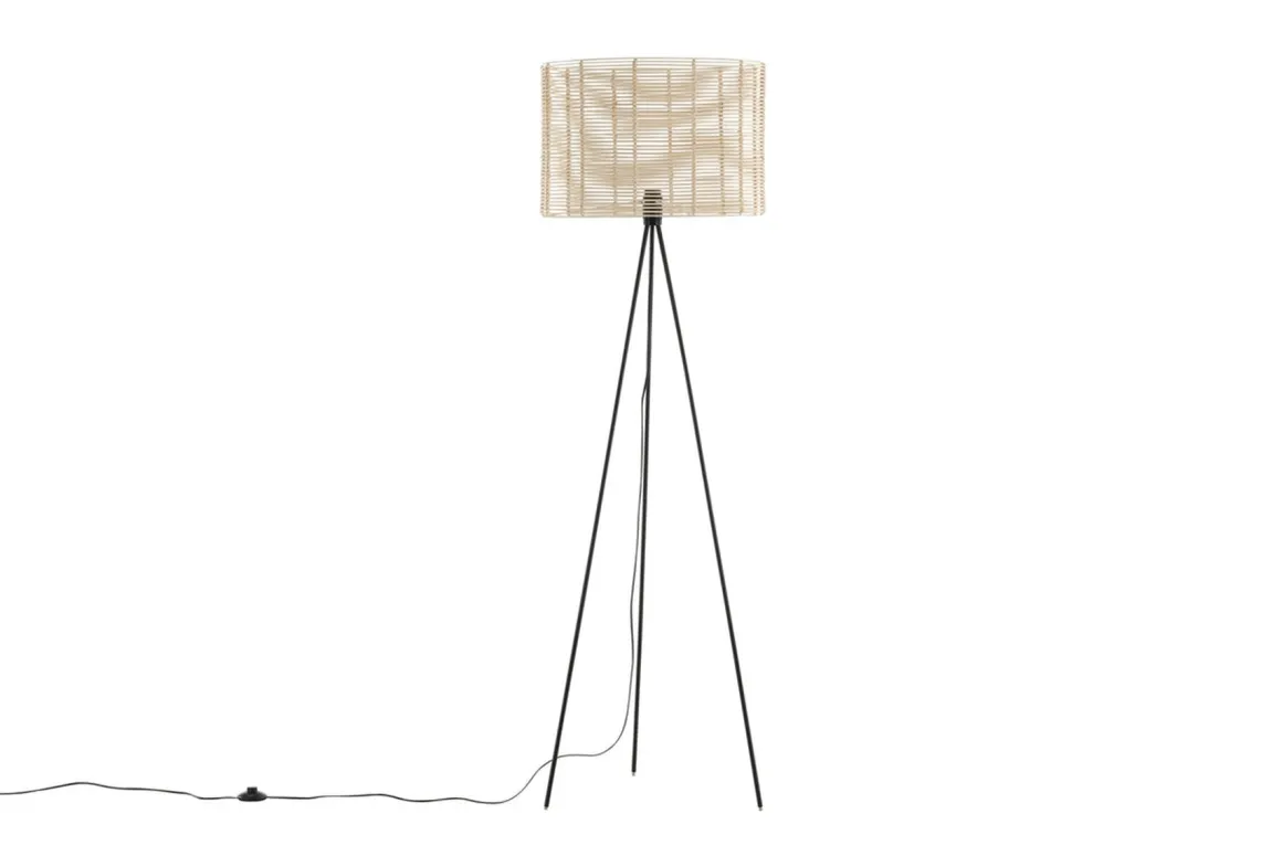 Fence gulvlampe 160 cm - Svart/Naturfarget