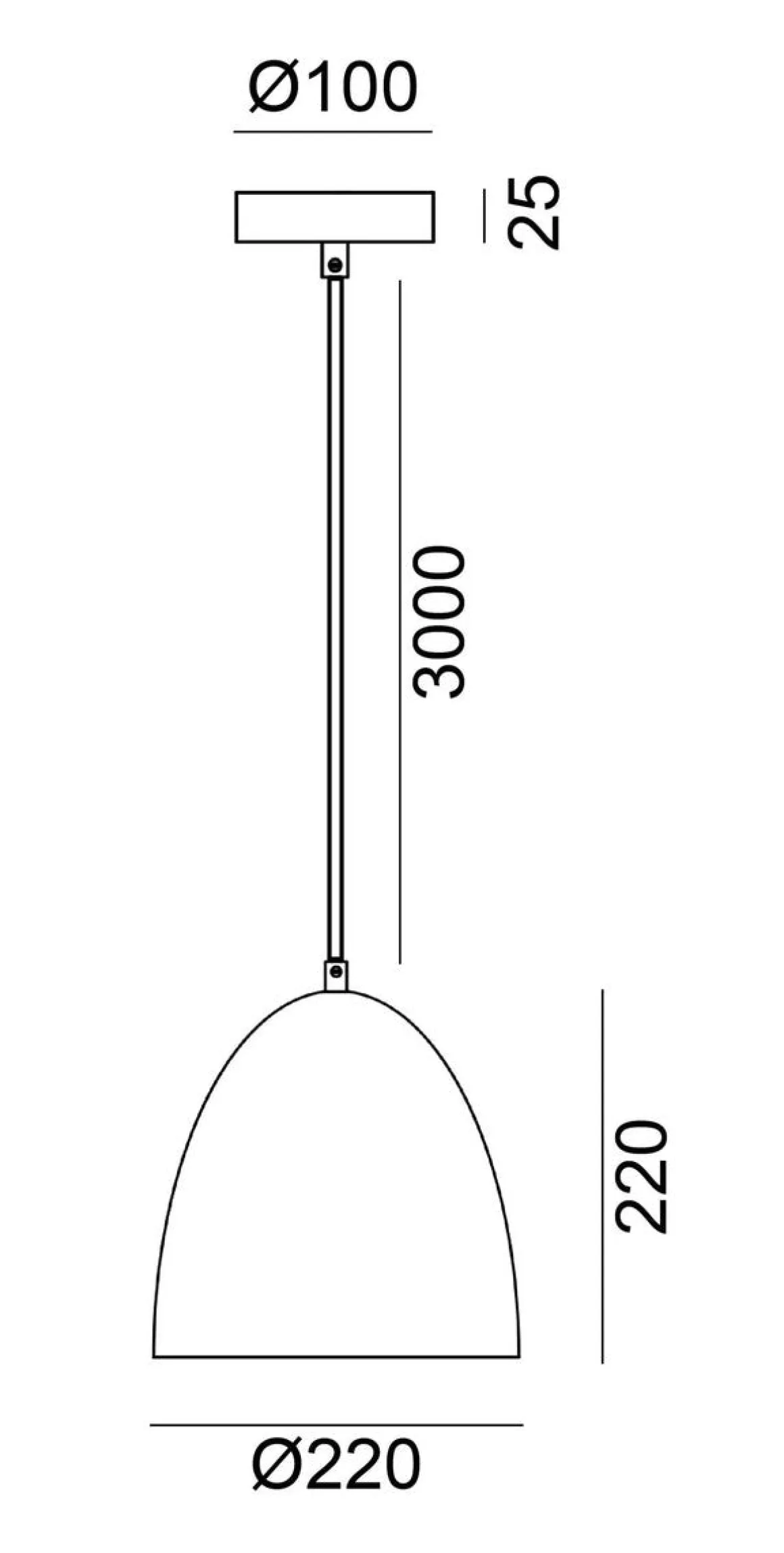 Fiola takpendel 22 cm