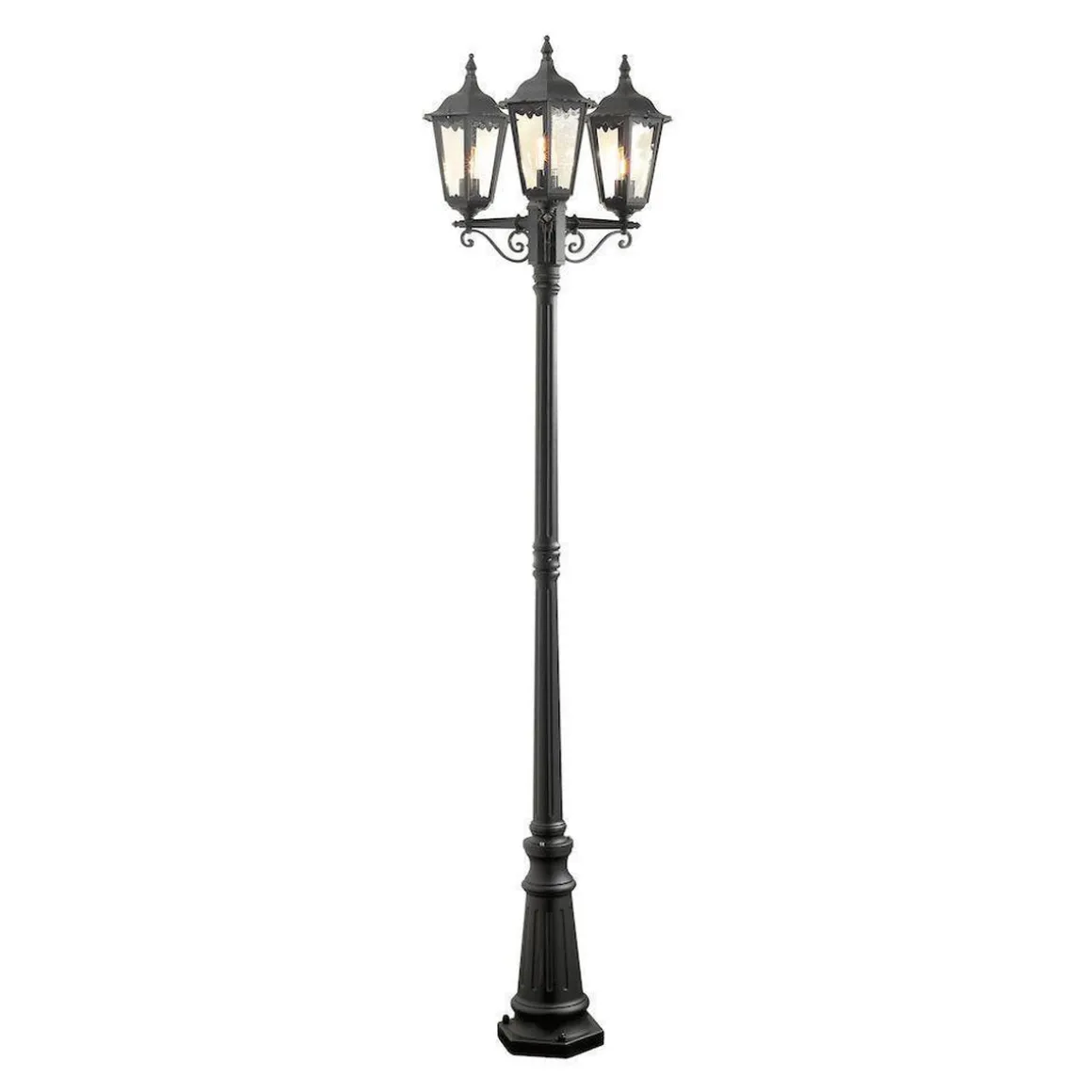 Firenze 3-arm lykt inkludert stolpe 220 cm - Svart