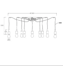 Fix multi 10 lys takpendel - Svart