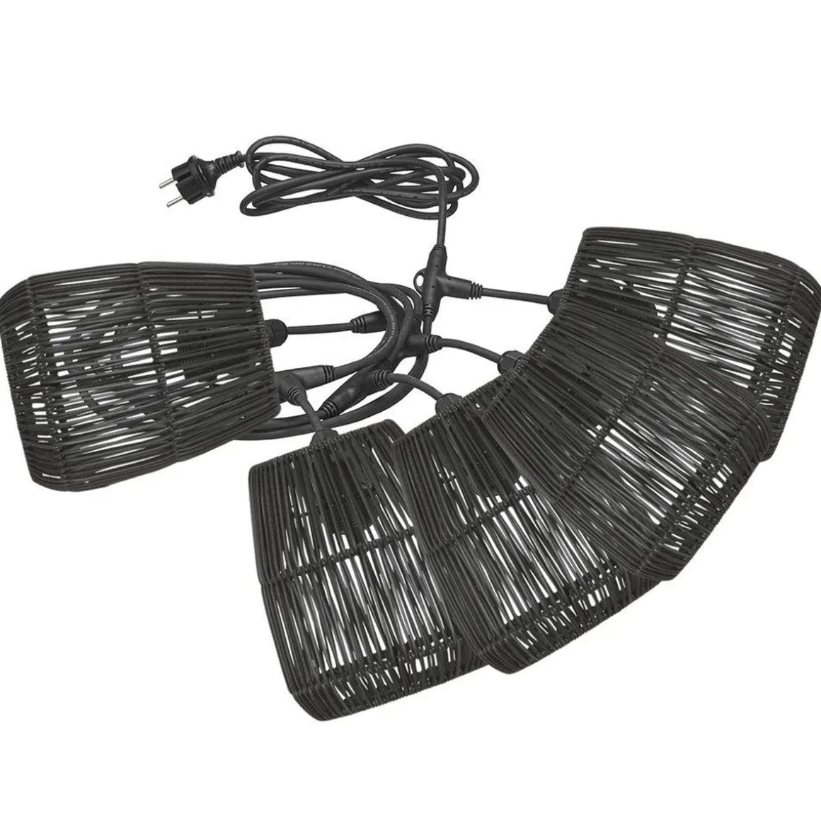 Flex Out Lysslynge, inkludert 18 cm Saigon lampeskjerm i sort kunstrotting