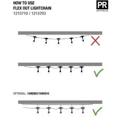Flex Out Lysslynge, inkludert 18 cm Saigon lampeskjerm i sort kunstrotting