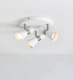 Folie taklampe 3-spot - Hvit/Nikkel farget - Hvit / Nikkel