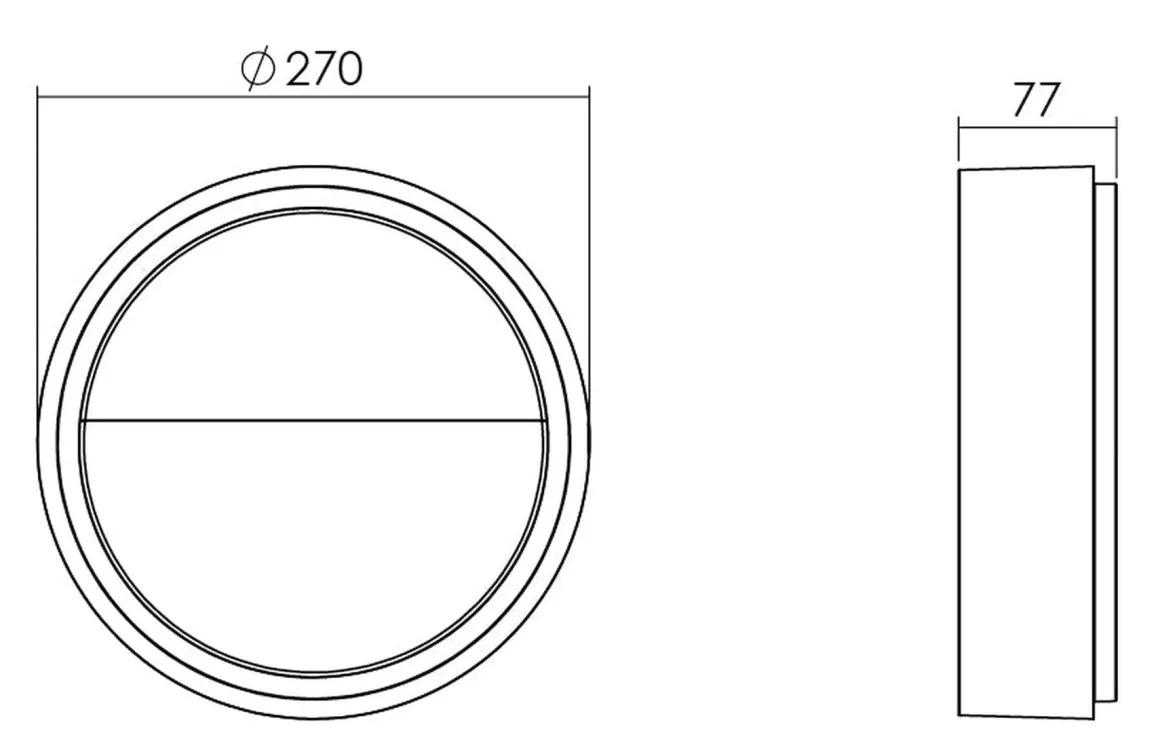 Frame round vegglampe 7W 3000 Kelvin IP66 Dimbar