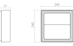 Frame square vegglampe 6W 4000 Kelvin IP66 Dimbar - Grafitt