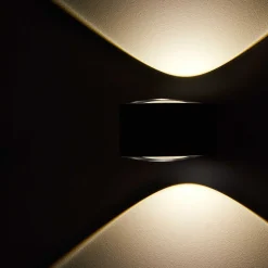 Frey vegglampe IP65 2x6W 2700K - Svart