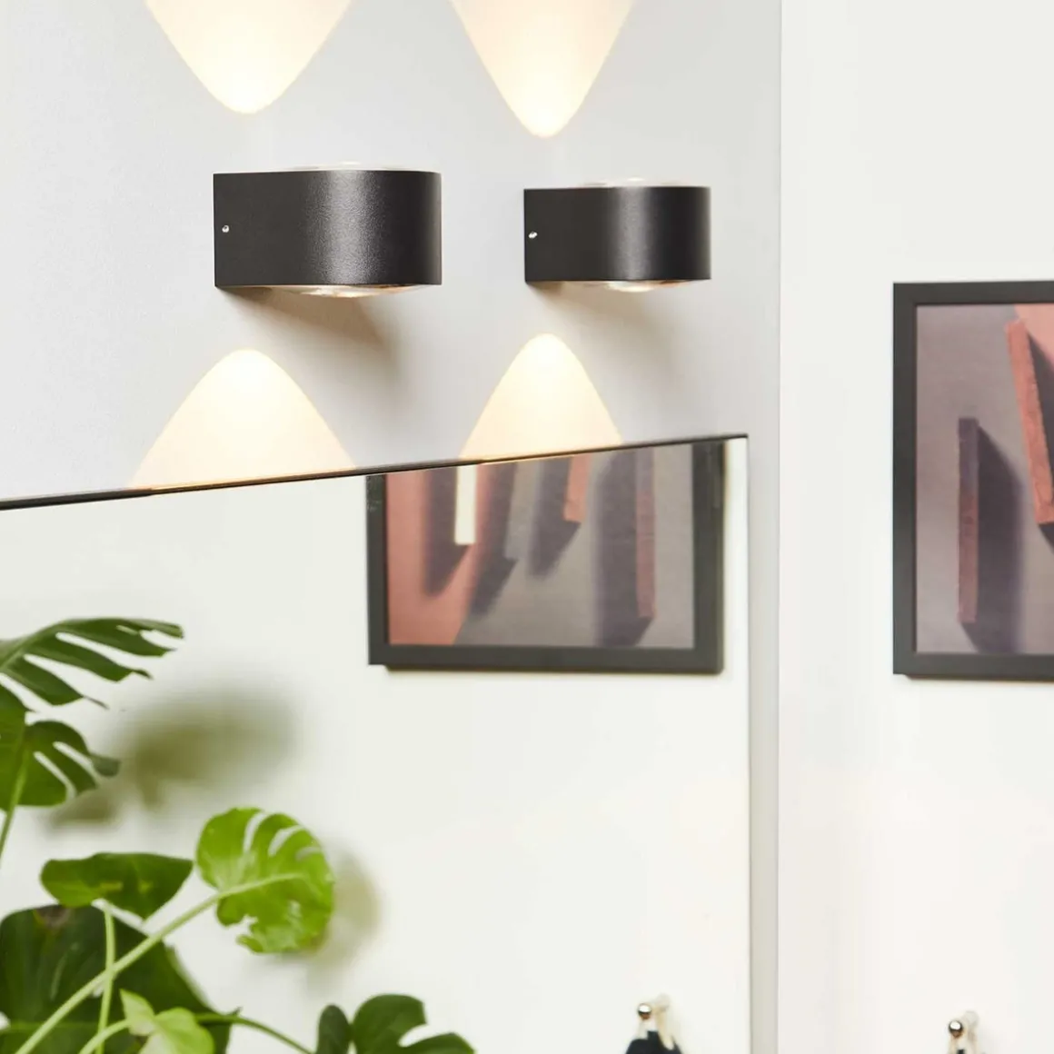 Frey vegglampe IP65 2x6W 2700K - Svart