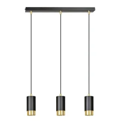 Fumiko takpendel 3 lys - Svart/Gullfarget