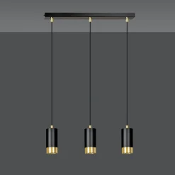 Fumiko takpendel 3 lys - Svart/Gullfarget