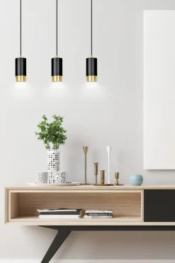 Fumiko takpendel 3 lys - Svart/Gullfarget